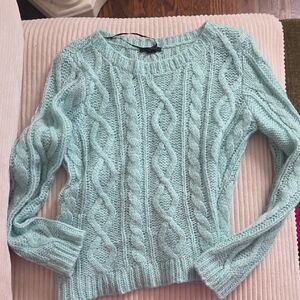 Mohair Wool Blend Tiffany Blue Mint Green Sweater H&M